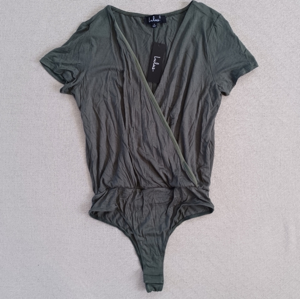 LAST CHANCE! lulus ♡ bodysuit wrap green small ballet clean soft girl small